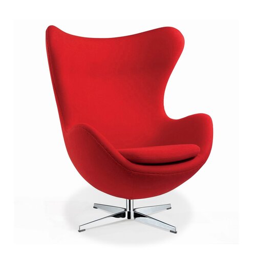 Arne Jacobsen Egg Chair mit rotem Cashmere