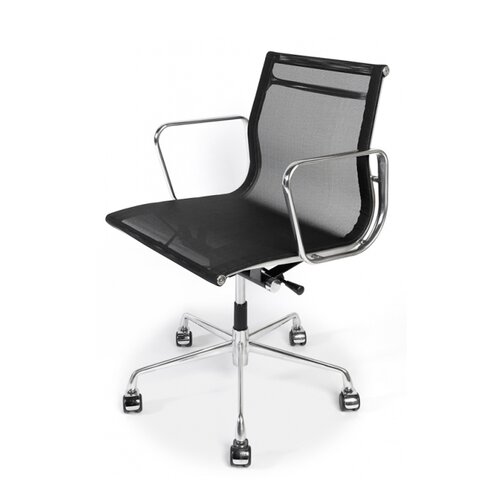 Eames Office Chair mit Mesh-Bezug in Schwarz