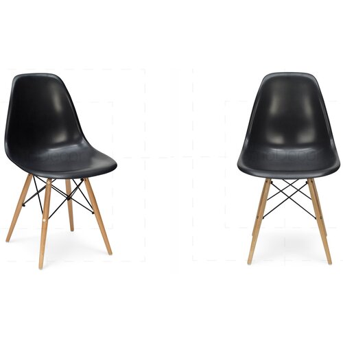 2er Set Eames DSW Stuhl in Schwarz
