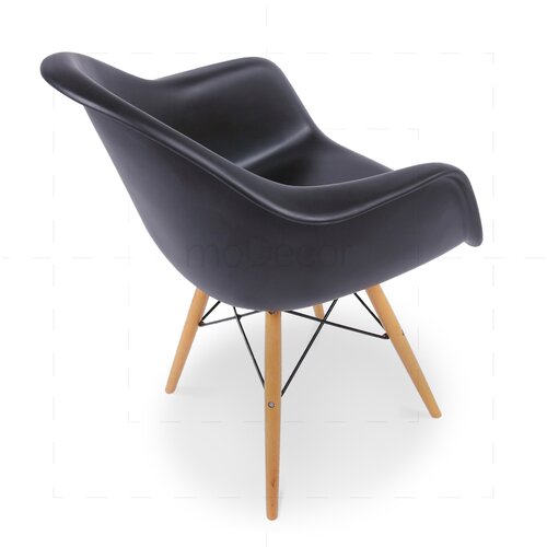 2er Set Eames DAW Stuhl in Schwarz