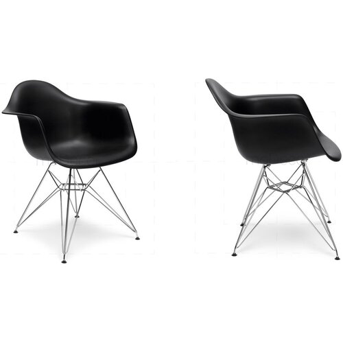 2er Set Eames DAR Stuhl in Schwarz