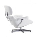 Eames Lounge Chair - Perlwei� mit wei�em Holz