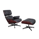 Eames Lounge Chair und Ottomane neue Ma�e - Schwarz mit...