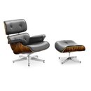Eames Lounge Chair und Ottomane - Schwarz mit Palisander...