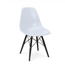 Eames DSW Stuhl in Wei� mit schwarzem Holz