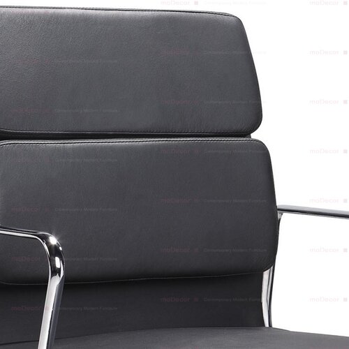 Halbhoher Eames Office Chair mit weichem Polster in Schwarz