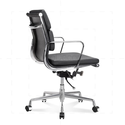 Halbhoher Eames Office Chair mit weichem Polster in Schwarz