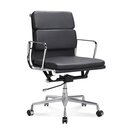 Halbhoher Eames Office Chair mit weichem Polster in Schwarz
