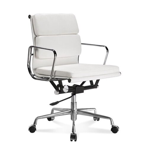 Halbhoher Eames Office Chair mit weichem Polster in Wei�